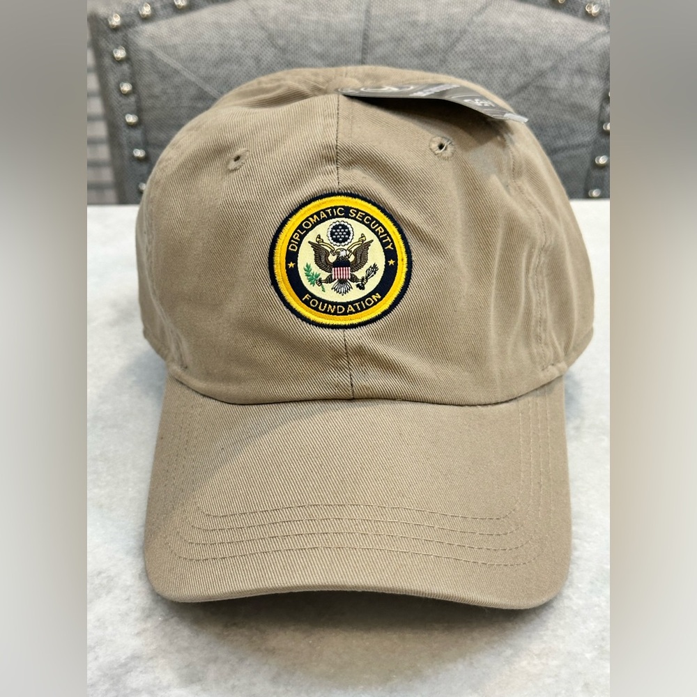 Ahead Classic Cut Beige Cap with “Diplomatic Security Foundation” Patch - NWT